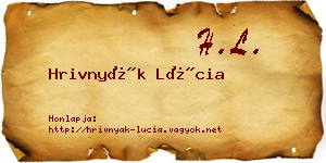 Hrivnyák Lúcia névjegykártya